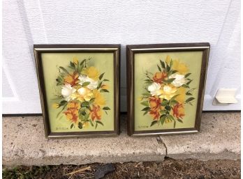 Matching Gibson Floral Paintings