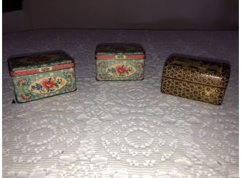 Group Of 3 Small Tins/Jewelry Boxes