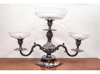 Reed And Barton Ornate Silver Plate Epergne Centerpiece