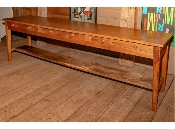Massive Solid Cherry Console Table - Restaurant Quality