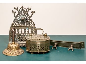 Collection Of Brass Table Top And Wall Items