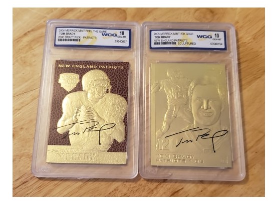 2005 & 2006 Tom Brady 23k Gold Graded 10 Cards
