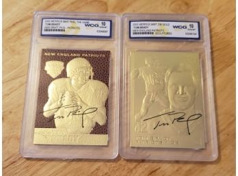 2005 & 2006 Tom Brady 23k Gold Graded 10 Cards