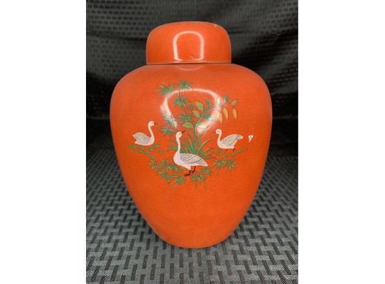 Antique Porcelain Ginger Jar With Lid
