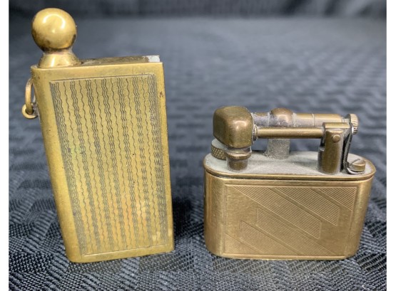 Lot Of (2) Antique Lighters (1) Solid Gold Case