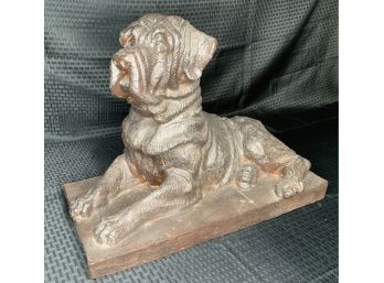 Huge Cast Metal Mastiff Dog Statue
