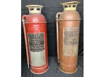 Lot Of (2) Antique Fire Extinguishers