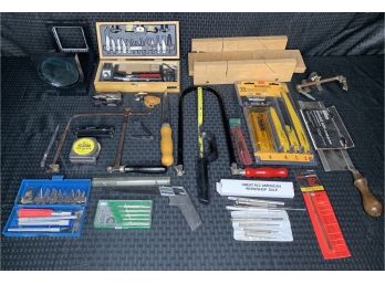 Mixed Lot Of Tools -Saws- X-Acto Knives- Magnifier