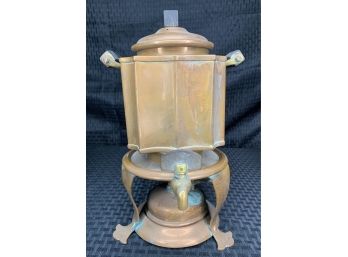 Solid Bronze And Sterling Coffee Dispenser With Warmer