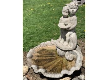 Large Cement Figural Fountain - Signed
