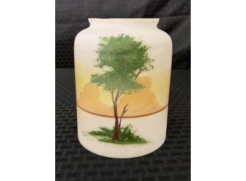 Hand Painted Glass Lamp Shade With Tree Motif