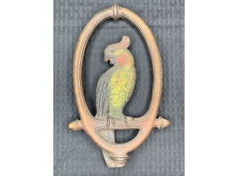 Antique Cast Iron Painted Parrot