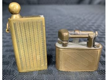 Lot Of (2) Antique Lighters (1) Solid Gold Case