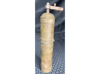 Large Antique Solid Brass Peppermill