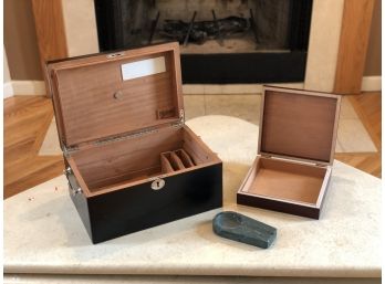Humidor, Cigar Box, And Cigar Ashtray
