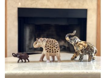 Three Collectible Elephants