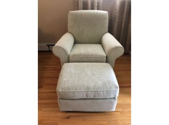 Upholstered Rocking/Swivel Chair And Rocking Ottoman