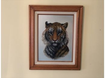 Framed Tiger On Canvas