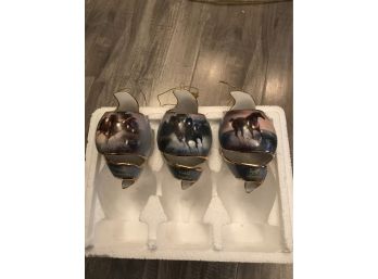 3 Bradford Exchange Free As The Wind Porcelain Ornaments