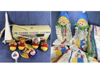 Clown 'Jack'n The Box' Crib Bedding Set - Judi S Heirloom Collection & Dakin Baby Things - Circus Mobile