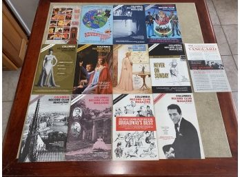16 Vintage 1961 Columbia Record Club Magazines And (1) 1961 Vanguard Stereo Records Brochure.