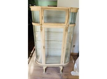 Antique Beveled Glass Display Cabinet With Shelves