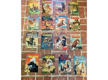 Set Of 16 Vintage Western Comic Books - Lassie, Roy Rogers, And More