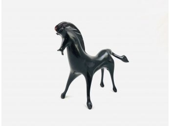 Mid Century Murano Amethyst Glass Horse Sculpture