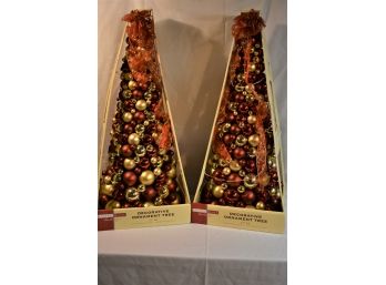 Decorative 35” Ornament Trees Lot 2
