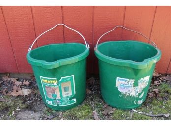 Pair Of 24 Quart Heated Water Buckets