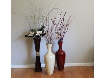 Great Collection Of Bamboo Vases With Floral Stems