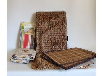 2 Sets Of Woven Placemats Including Beachcrest & 2 Outdoor TableCloths