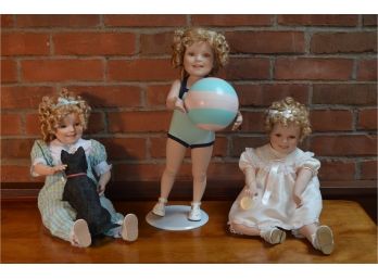 Vintage Lot Of Three 3 Elke Hutchens Shirley Temple Dolls With Accessories