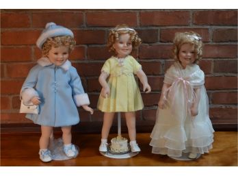 Vintage Elke Hutchens Large 19' Shirley Temple Doll Lot Of Three Dolls