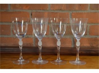 Crystal Wine Glasses With Pineapple Set Of Four 4