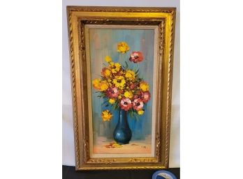 Signed Oil On Canvas. Colorful And Nice Gilt Frame.  Appears Vintage...mabybe Older. - - - -- - - Loc FR