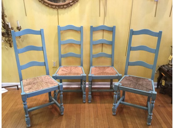 Set Of Four Vintage Shabby Chic Dining Chairs