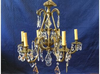 Early 20th Century Unique Cage Form French Bronze Chandelier