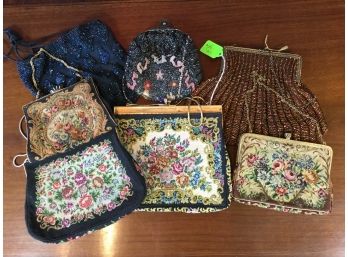 Collection Of 7 Vintage And Antique Hand Bags