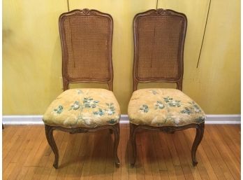 Pair Of Vintage Caned Back Chairs, Upholstery Project