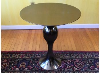 Tole Modern Titanium Finish Pedestal Table