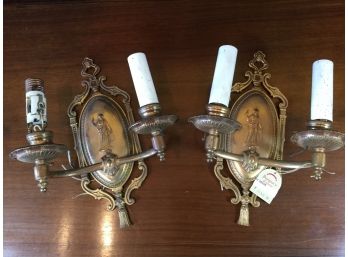 Pair Of Neoclassical Style Cast Brass Sconces
