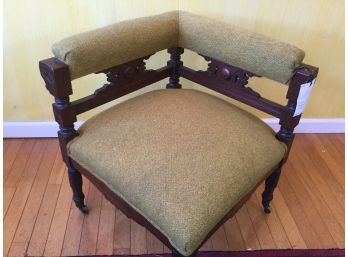 Antique Victorian Eastlake Walnut Corner Chair, Retail $295