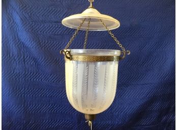 Hand Etched Bell Jar Pendant Lantern