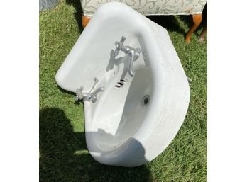 White Porcelain Sink - Round Basin
