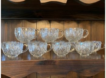 Williamsport Hazel Ware Vintage Crystal Set Of 12 Punch Bowl Glasses