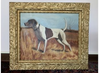 Pointer Dog Original Oil By Beverly Sniffin (American, 20th C.)