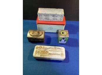Five Vintage Metal Tins One Is A Bread Box, The Others Advertising All In Decent Shape