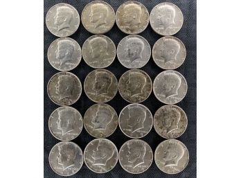 Lot Of (20) 40% Silver Kennedy Half Dollars
