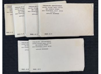 Lot Of (6) US Mint Sets 1965, 1968 , 1969